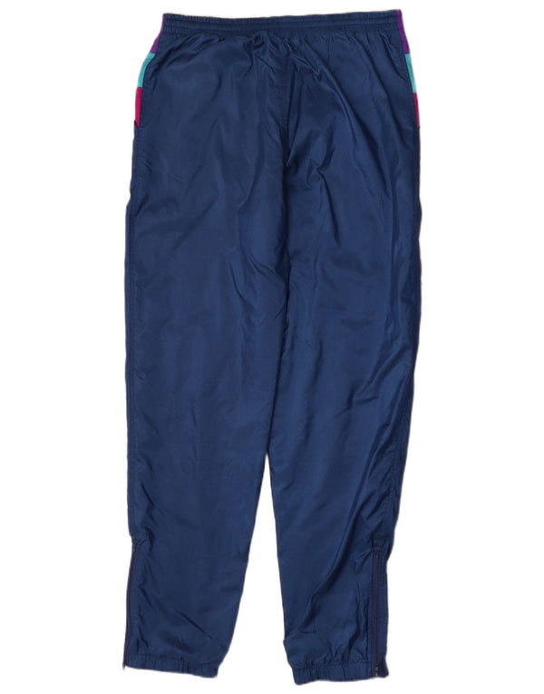 Calça de treino masculina vintage joggers pequeno azul colorblock nylon