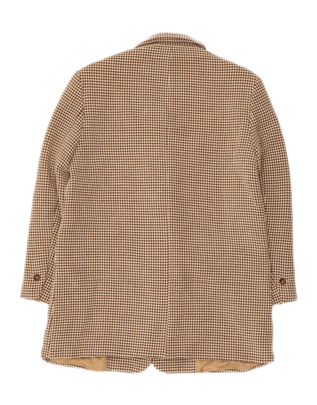 Jaqueta blazer oversized Zara feminina com 2 botões Reino Unido 6 XS Bege Houndstooth