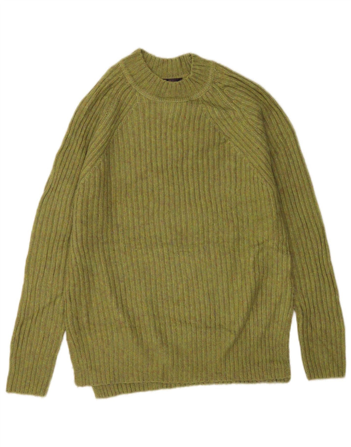Suéter feminino Marks & Spencer com gola tartaruga Reino Unido 10 pequeno verde