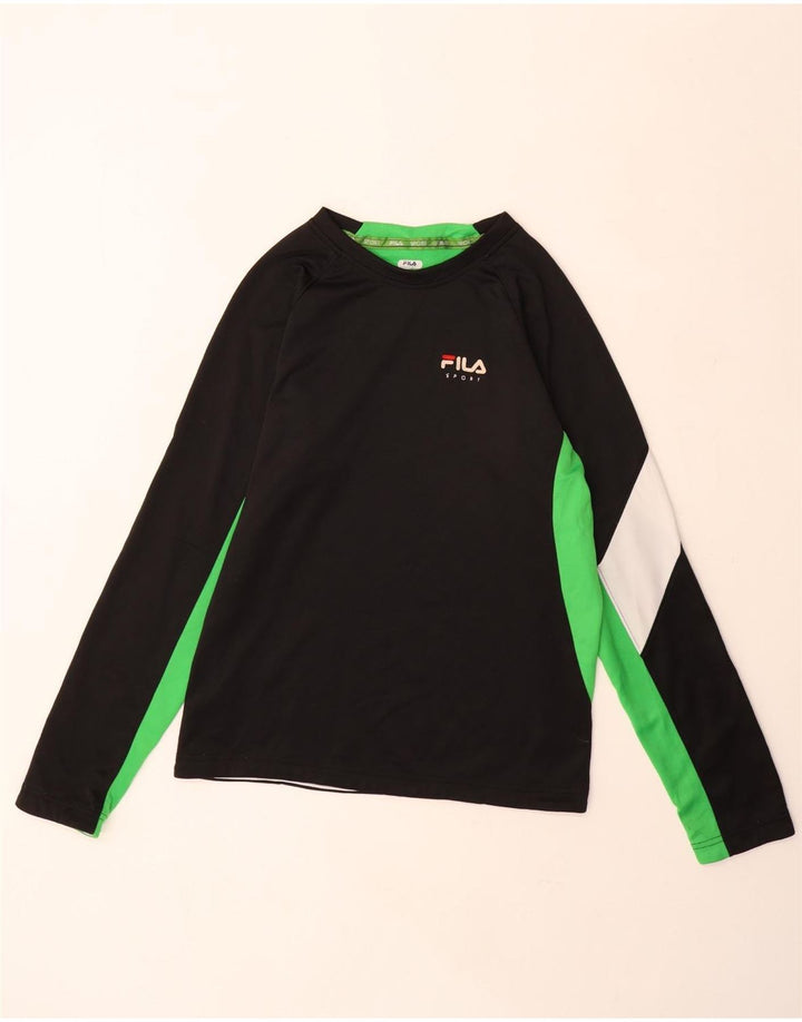 Fila Boys Top Manga Comprida 13-14 Anos XL Preto Colourblock Poliéster Esporte