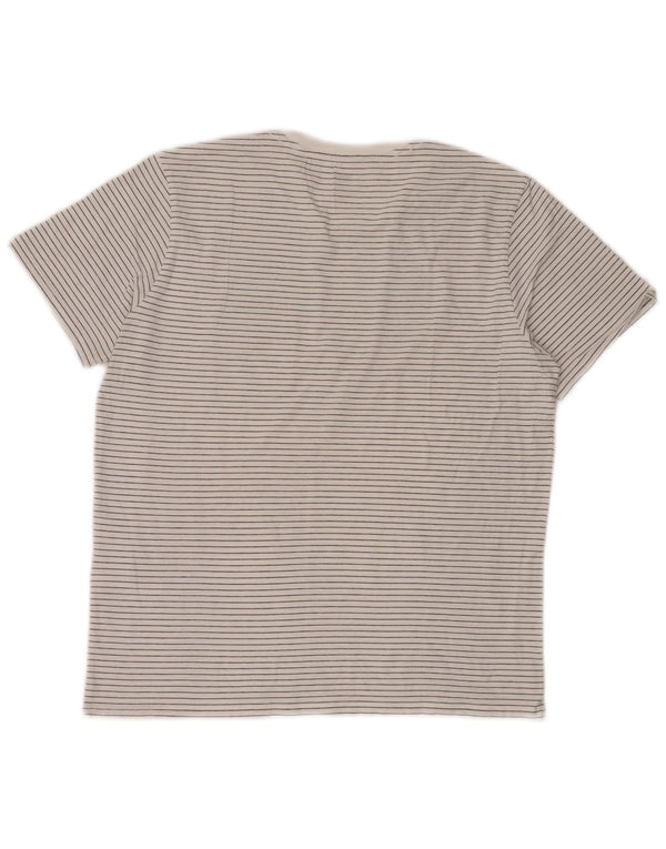 Camiseta masculina Levi's Top grande de algodão listrado branco