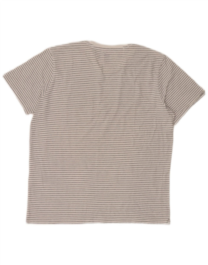 Camiseta masculina Levi's Top grande de algodão listrado branco