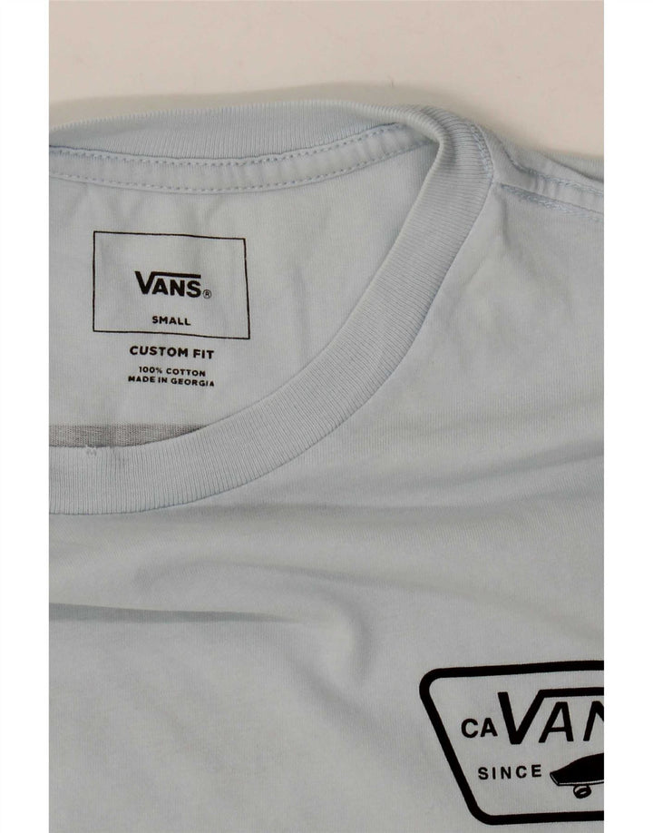 Camiseta Vans Masculina Custom Fit Graphic Top Pequeno Azul Algodão