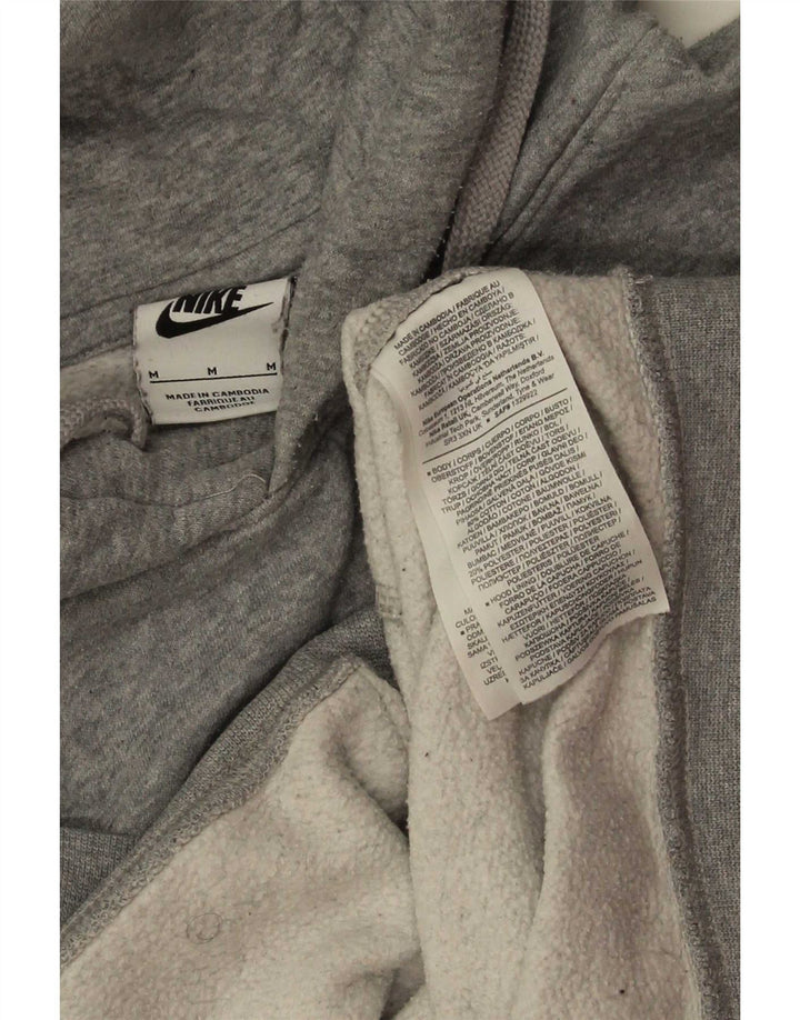 Moletom com capuz masculino Nike médio cinza manchado de algodão