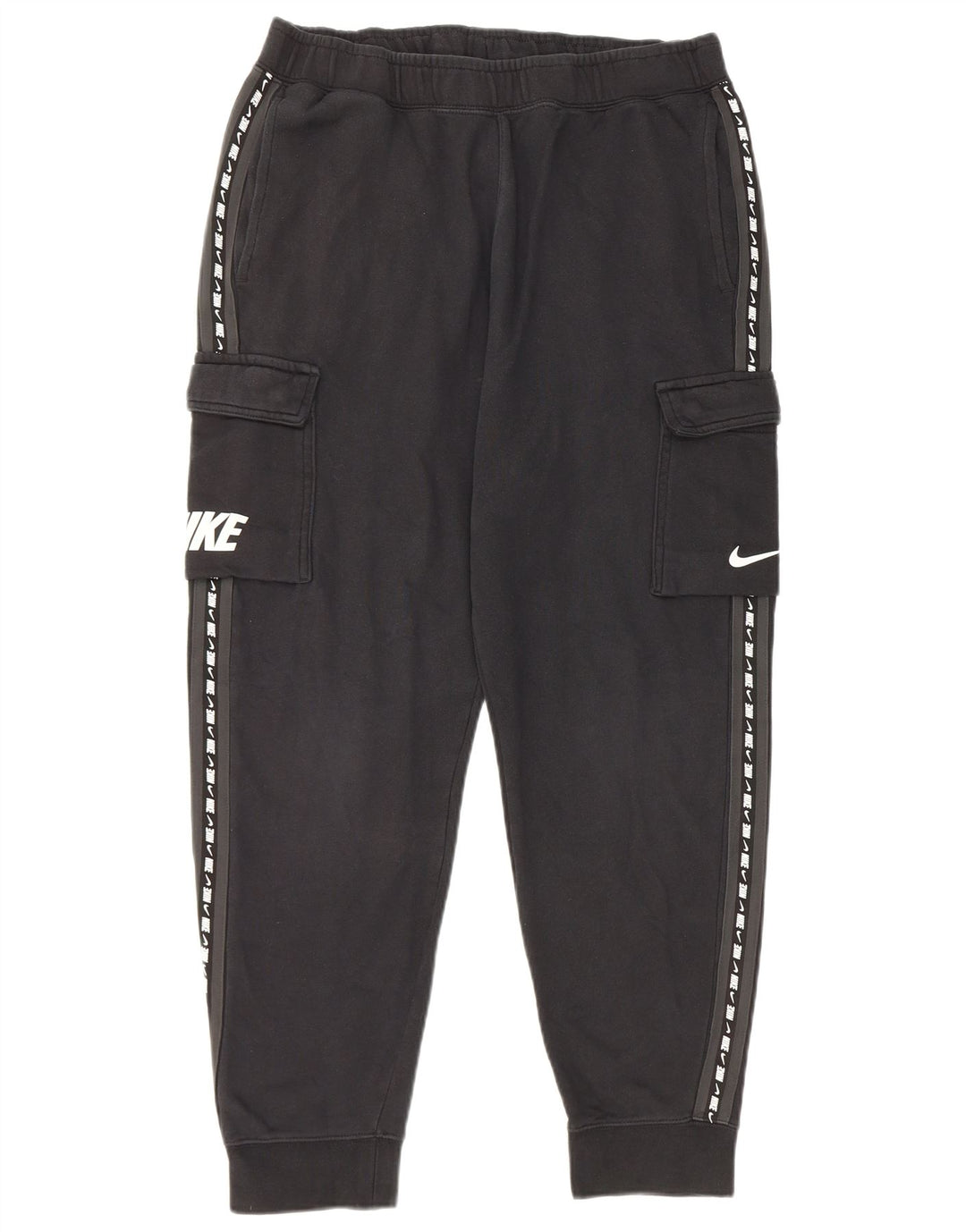 Nike masculino gráfico cargo calças de treino joggers médio preto algodão
