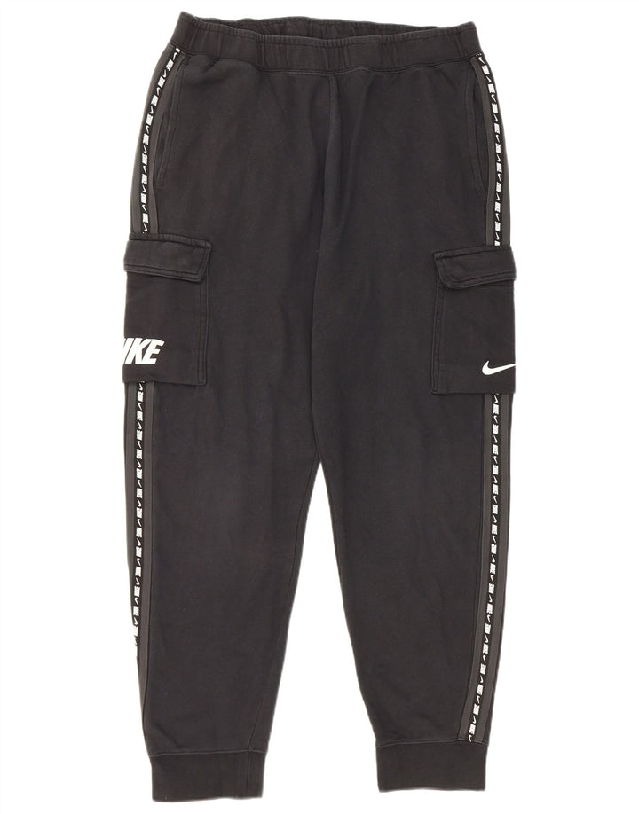 Nike masculino gráfico cargo calças de treino joggers médio preto algodão