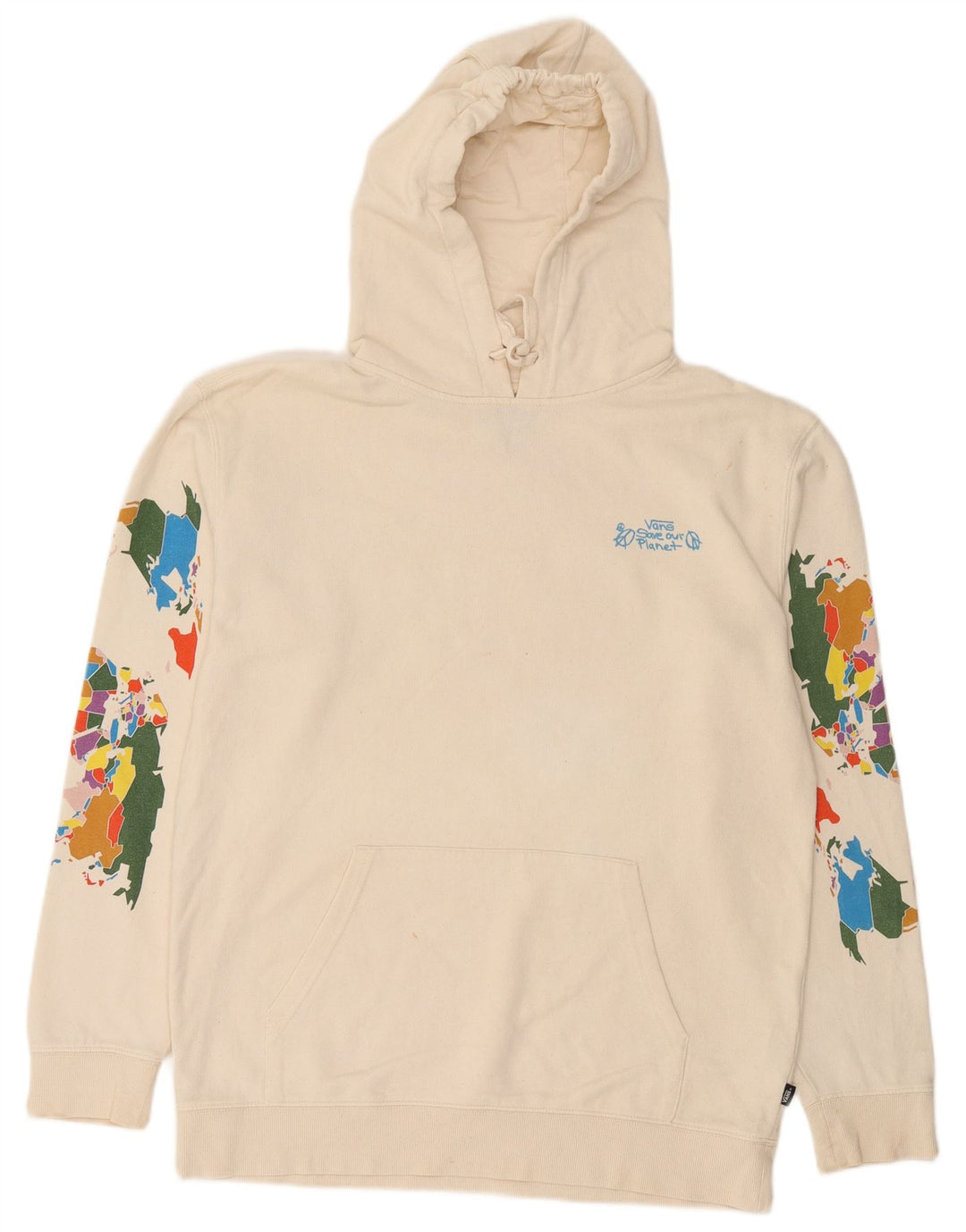 Vans masculino gráfico moletom com capuz grande algodão branco