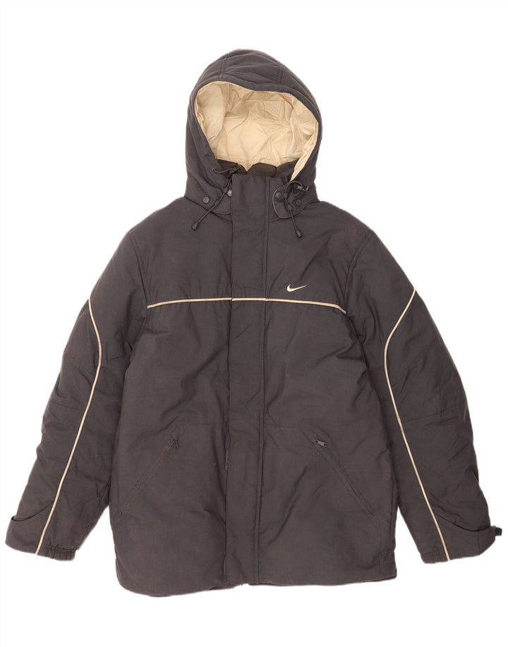 Jaqueta Nike Masculina com Capuz Acolchoado UK 39/41 Cinza Médio Nylon