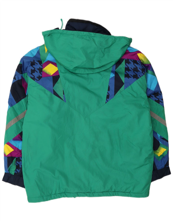 Jaqueta de esqui masculina Fila Loose Fit com capuz IT 52 grande verde geométrico
