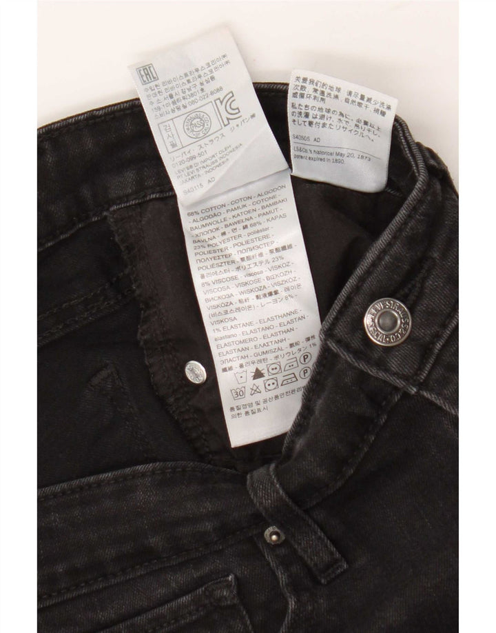Calça jeans feminina Levi's 712 Slim W28 L30 algodão preto