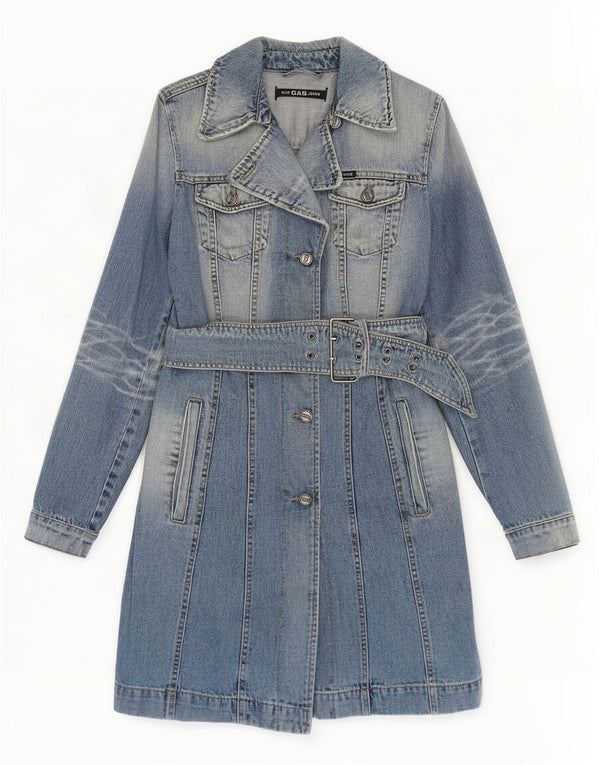 Casaco jeans feminino Gas UK 10 pequeno algodão azul