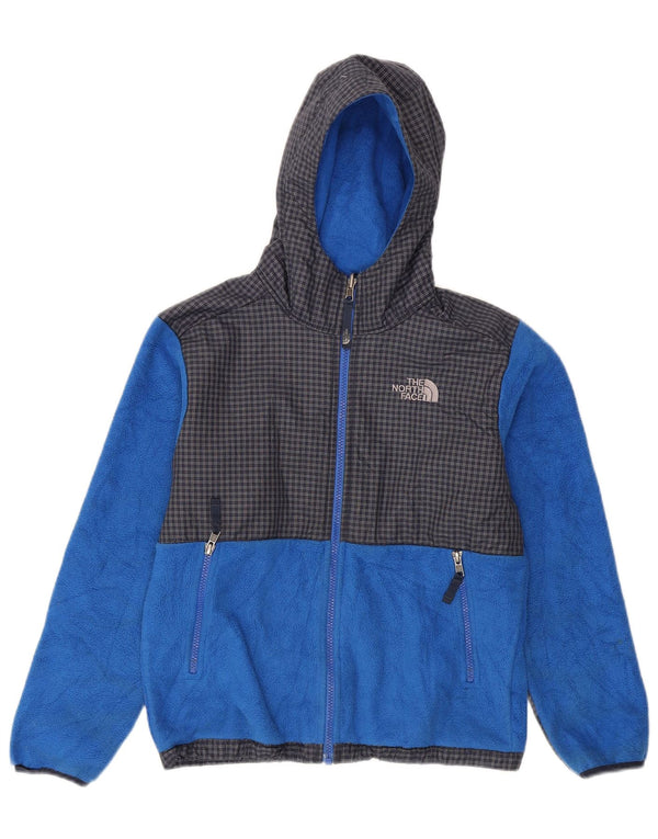 Jaqueta The North Face Boys com capuz de lã 10-11 anos médio xadrez azul
