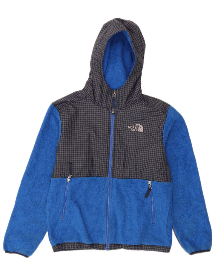 Jaqueta The North Face Boys com capuz de lã 10-11 anos médio xadrez azul