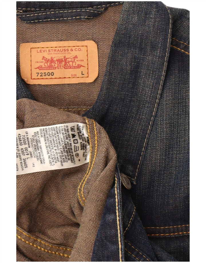 Jaqueta jeans masculina Levi's UK 40 grande algodão azul