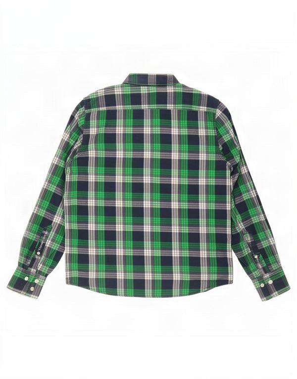 Camisa masculina Superdry Slim Fit XL algodão xadrez verde