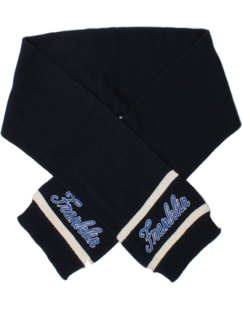 FRANKLIN MARSHALL Boys Knit Graphic Scarf One Size Navy Blue Striped Vintage Franklin Marshall and Second-Hand Franklin Marshall from Messina Hembry 