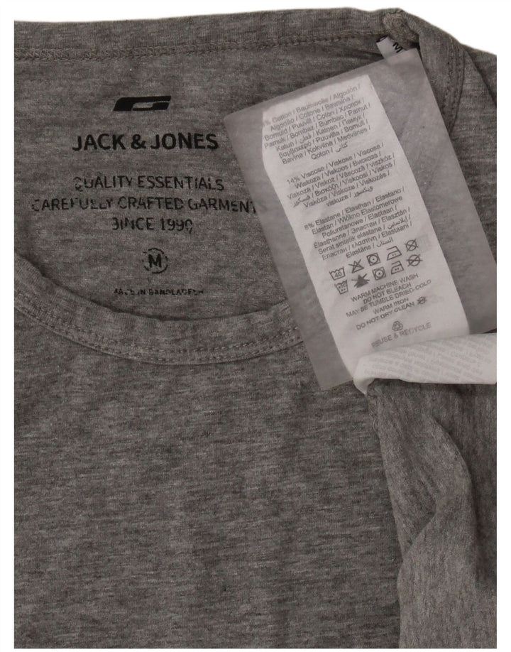 Camiseta masculina JACK & JONES algodão manchado cinza médio