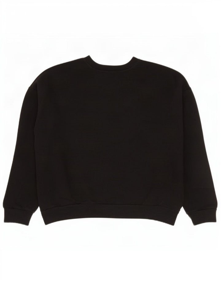 Zara feminino gráfico oversized moletom jumper Reino Unido 16 grande algodão preto
