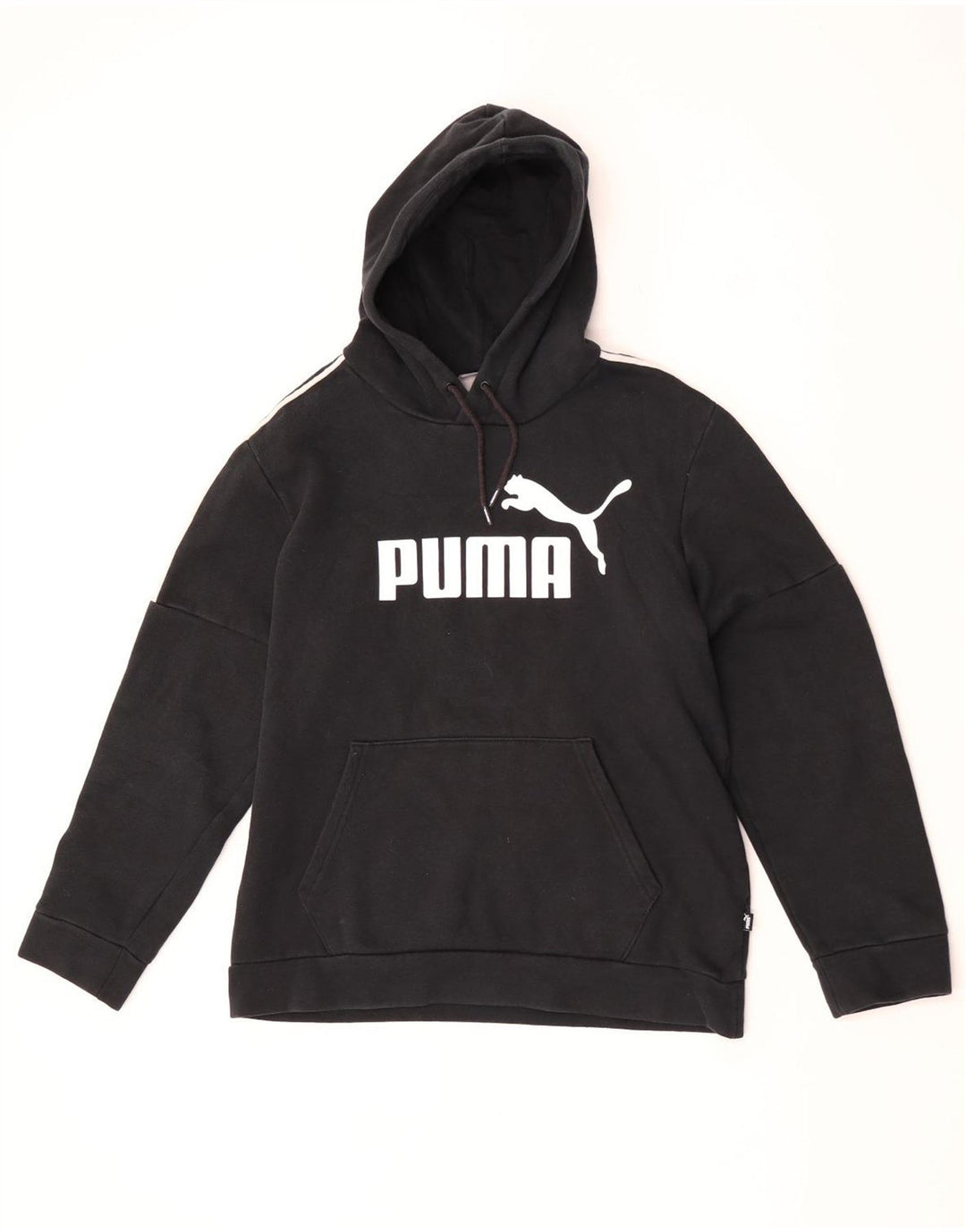 Puma masculino gráfico moletom com capuz médio algodão preto