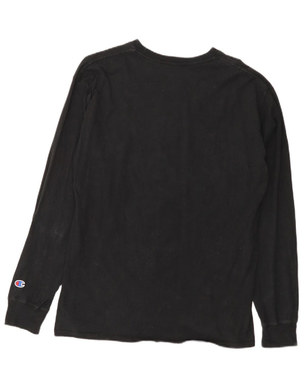 Campeão Mens Top Manga Longa Grande Preto