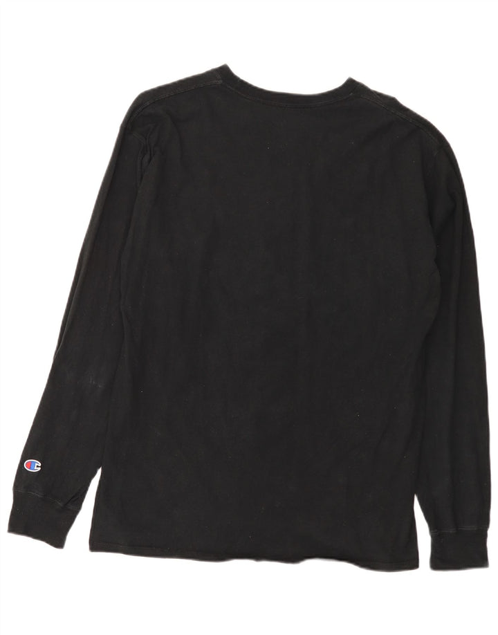 Campeão Mens Top Manga Longa Grande Preto