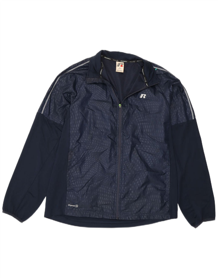 RUSSELL ATLÉTICO Mens Treino Top Jacket Reino Unido 38/40 Médio Azul Marinho
