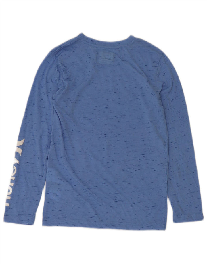 Hurley Boys Graphic Top manga comprida 10-11 anos médio azul manchado