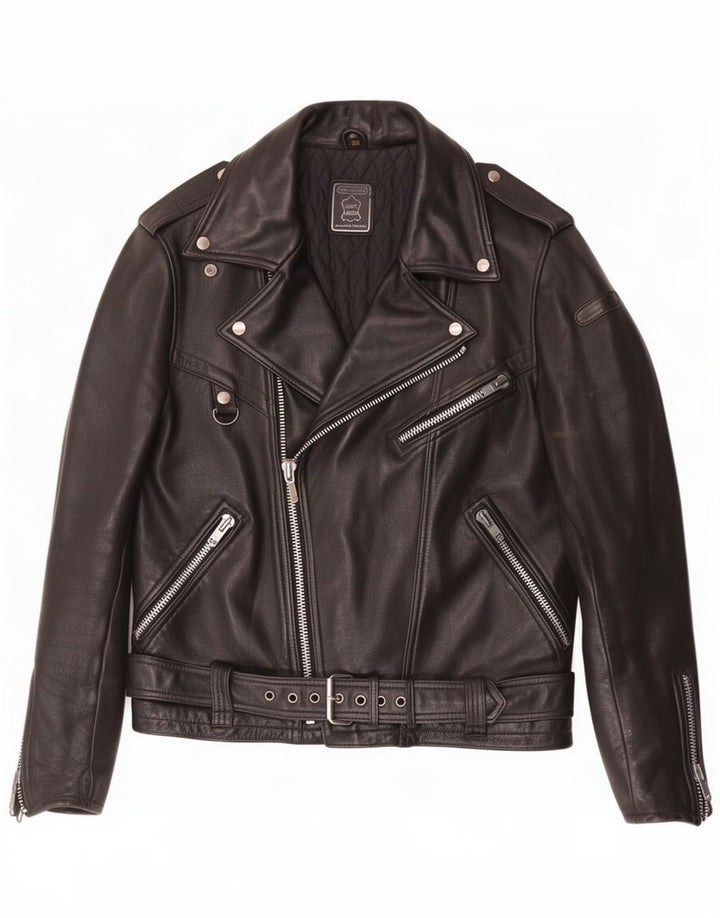Jaqueta masculina de couro para motociclista Hein Gericke tamanho 54 XL preta
