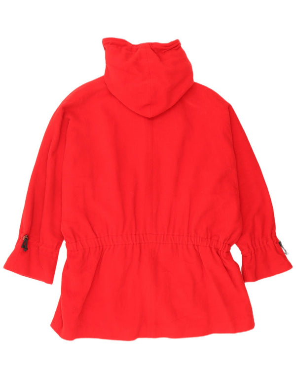 Sobretudo feminino vintage grande Reino Unido 14 lã vermelha média