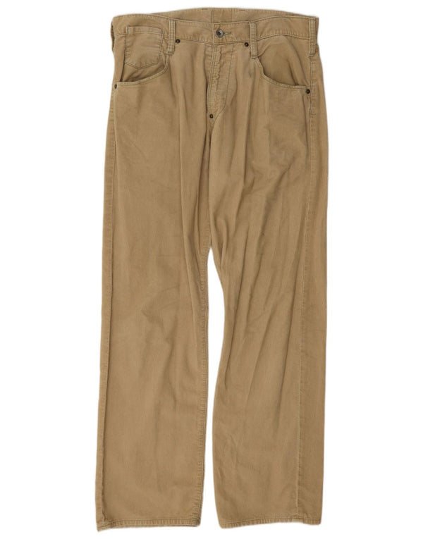 Calça masculina de veludo G-Star com ajuste solto W32 L32 algodão bege