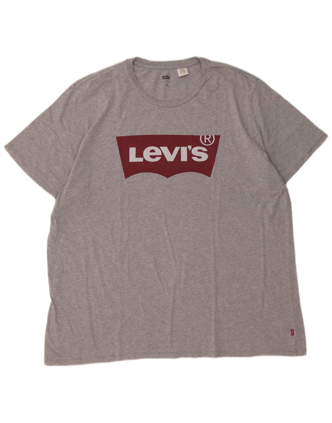 Camiseta gráfica masculina Levi's 2XL algodão manchado cinza