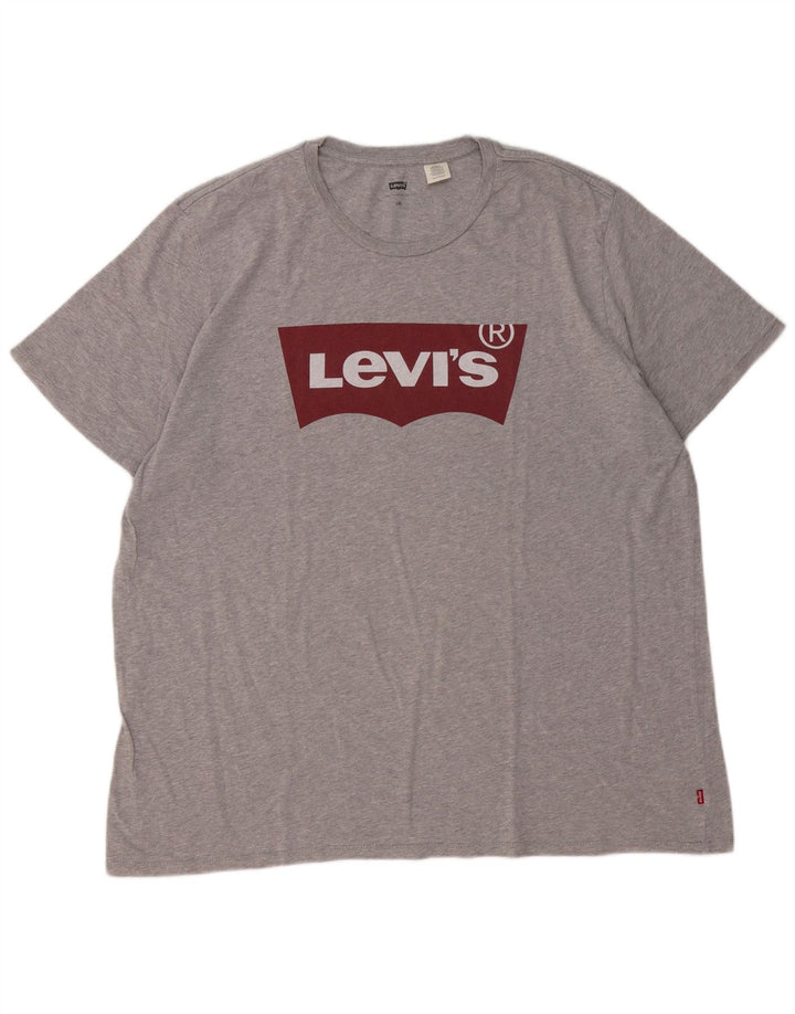 Camiseta gráfica masculina Levi's 2XL algodão manchado cinza