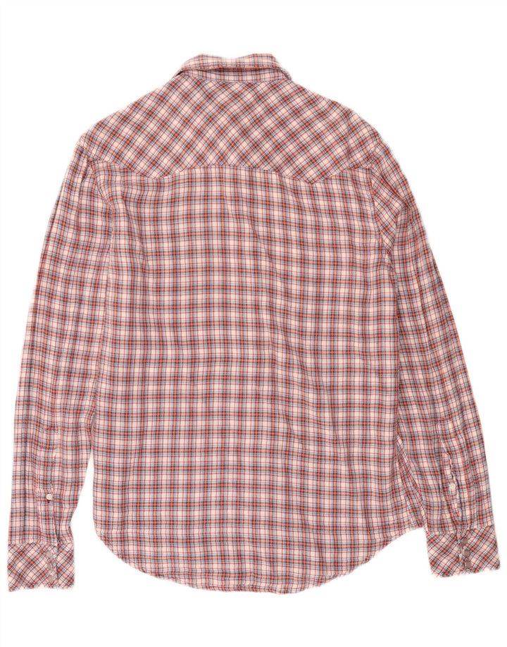Camisa masculina de flanela Liu Jo tamanho 40 algodão xadrez vermelho médio