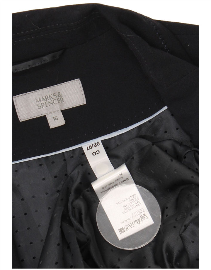 Jaqueta blazer feminina Marks & Spencer com 1 botão Reino Unido 16 grande azul marinho