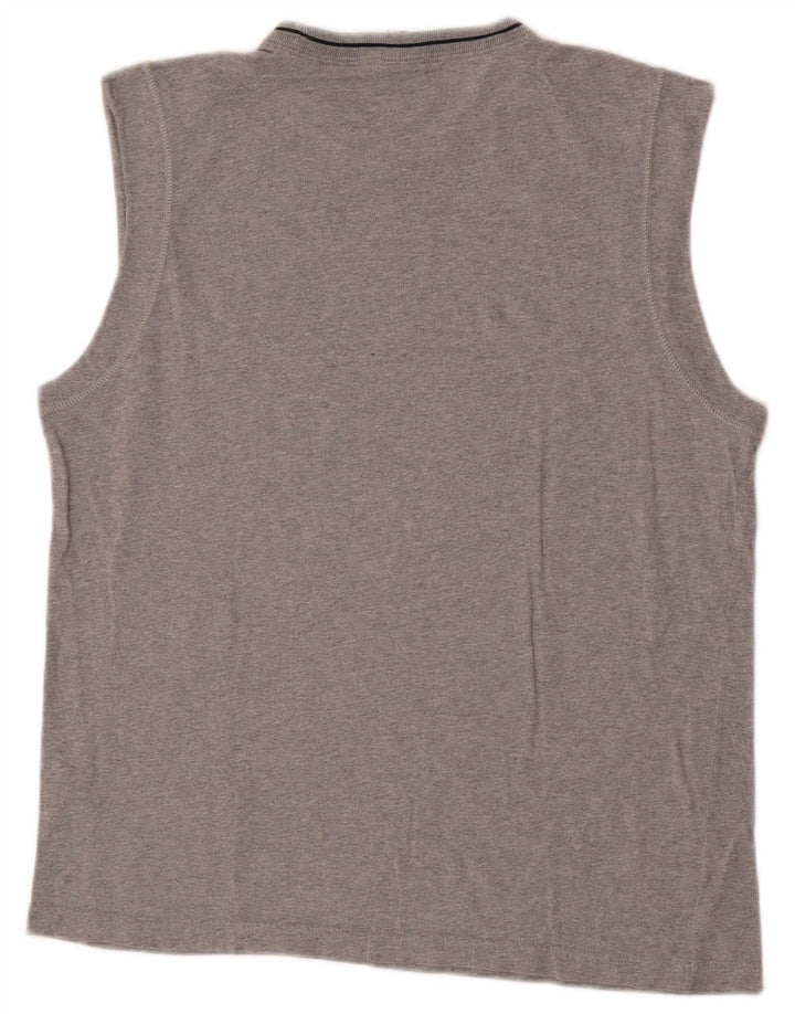 CHAMPION Mens Colete Top XL Algodão Flecked Cinza