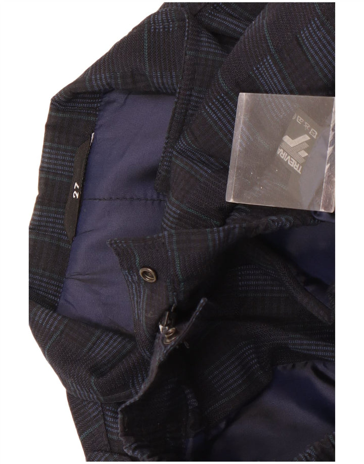 Jaqueta bomber militar masculina Trevira UK 44 2XL poliéster xadrez azul marinho