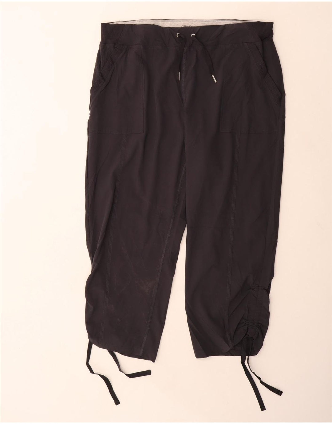 Calça de treino feminina Calvin Klein Capri UK 18 XL cinza poliéster