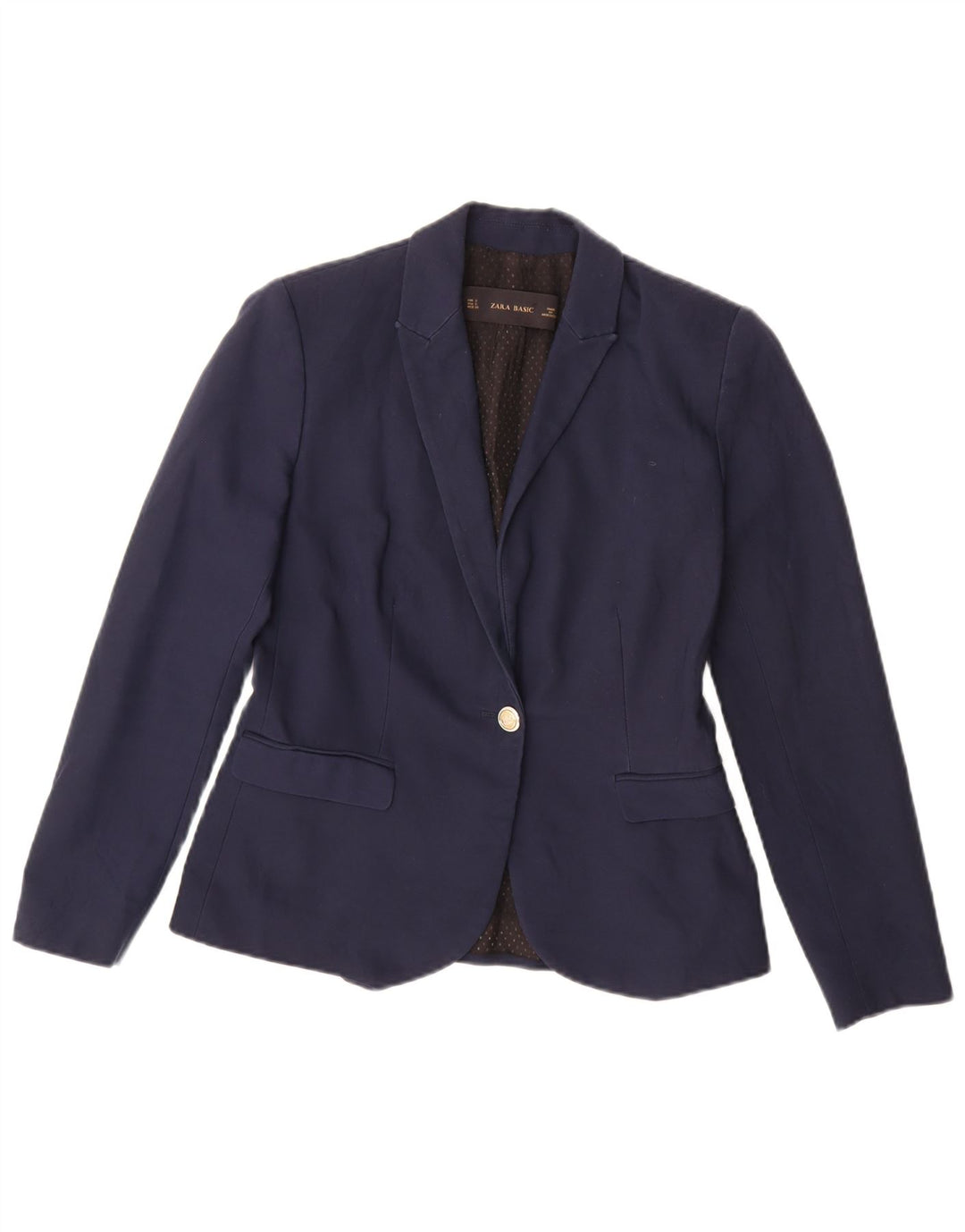 Jaqueta blazer feminina Zara com 1 botão Reino Unido 10 pequena azul marinho