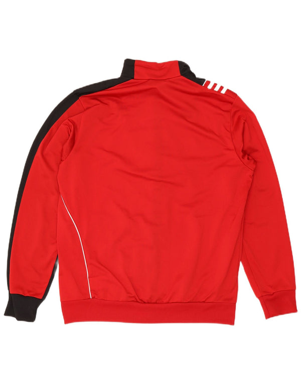 Adidas Mens Tracksuit Top Jacket UK 42/44 Grande Vermelho Colorblock Poliéster