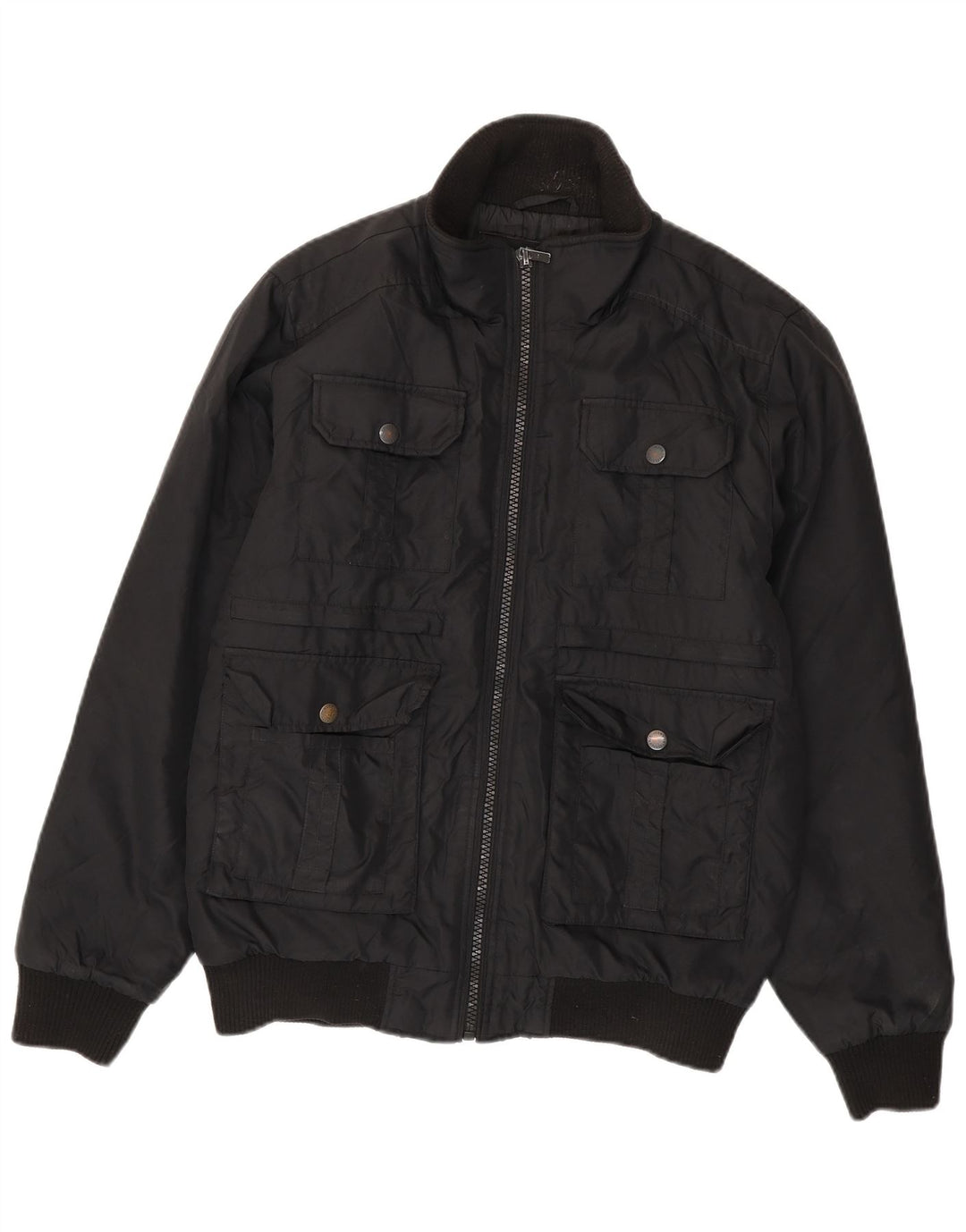 Jaqueta bomber masculina Jack & Jones Reino Unido 38 poliéster preto médio