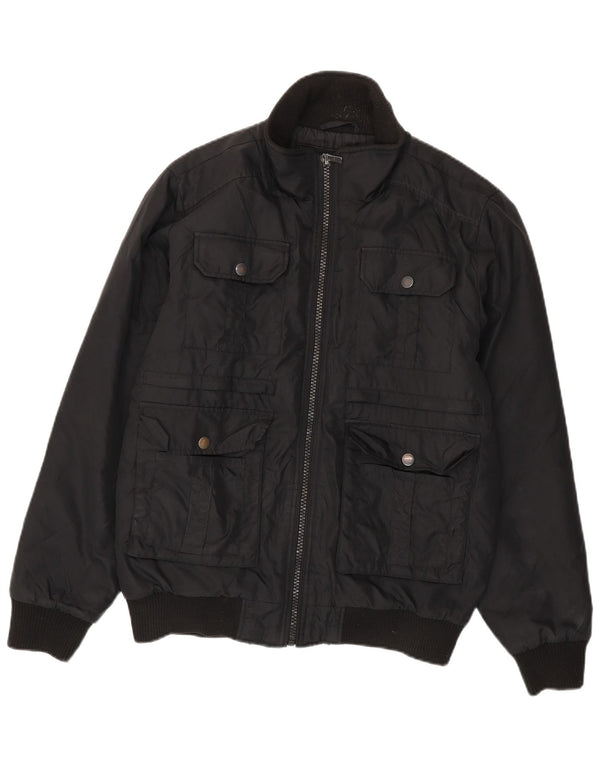 Jaqueta bomber masculina Jack & Jones Reino Unido 38 poliéster preto médio