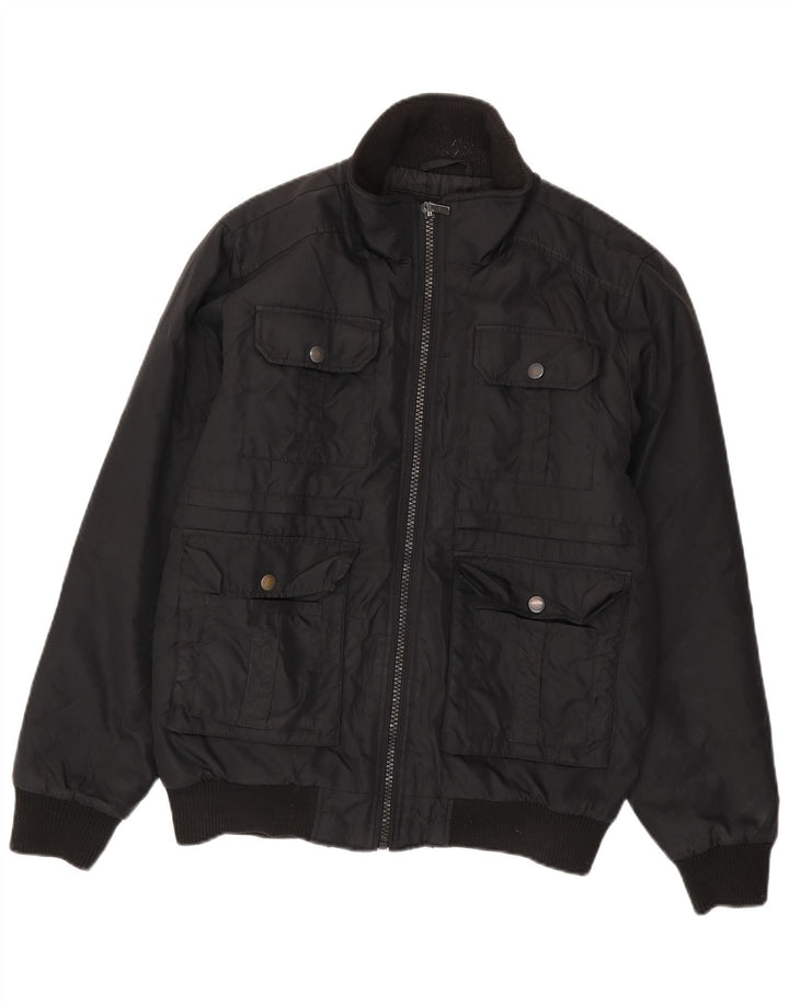 Jaqueta bomber masculina Jack & Jones Reino Unido 38 poliéster preto médio