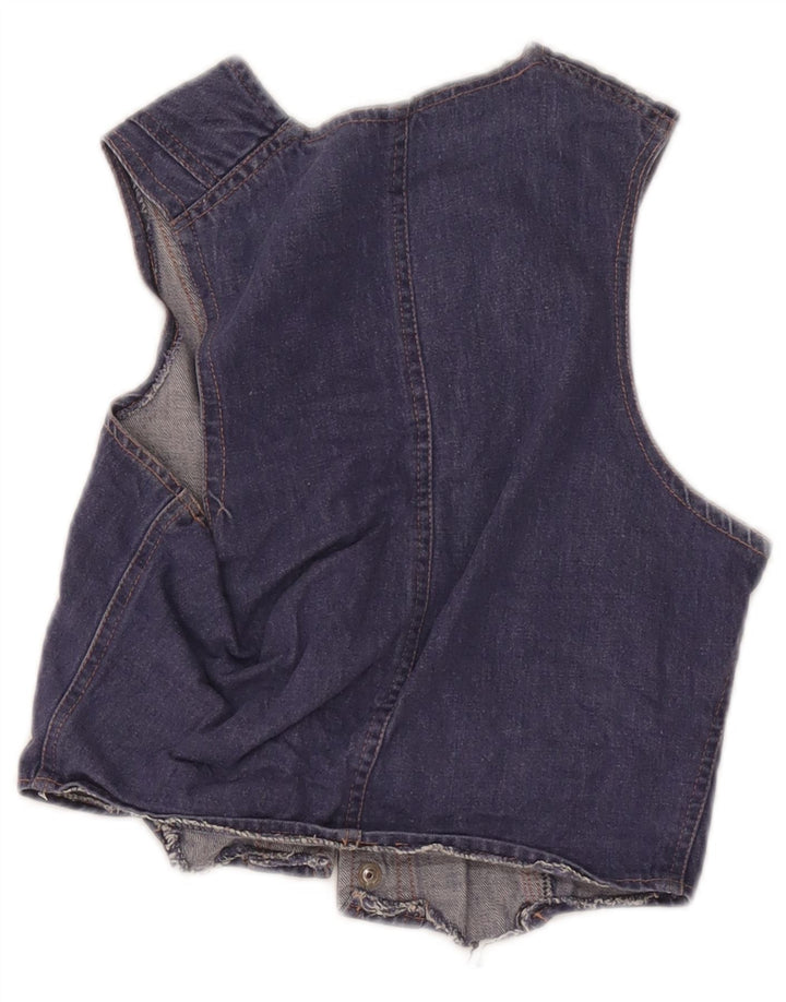 Colete jeans vintage para meninas 8-9 anos azul