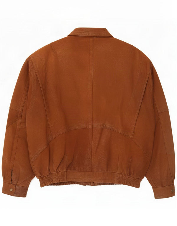 Jaqueta de couro masculina vintage UK 42 XL marrom