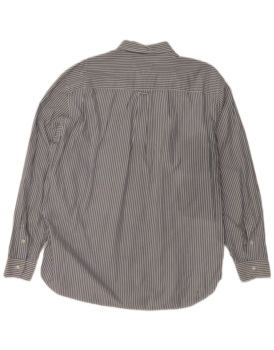 Camisa masculina HENRY COTTONS tamanho 43 XL azul marinho listrado algodão