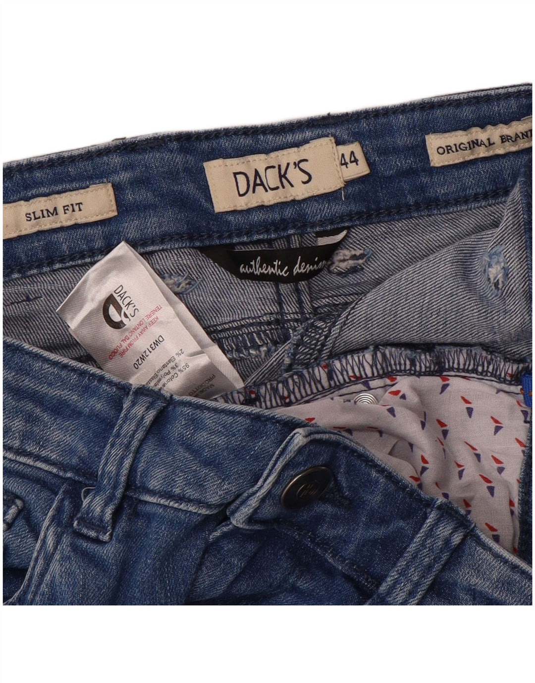 Jeans femininos Dack's Slim IT 44 médio W30 L28 algodão azul