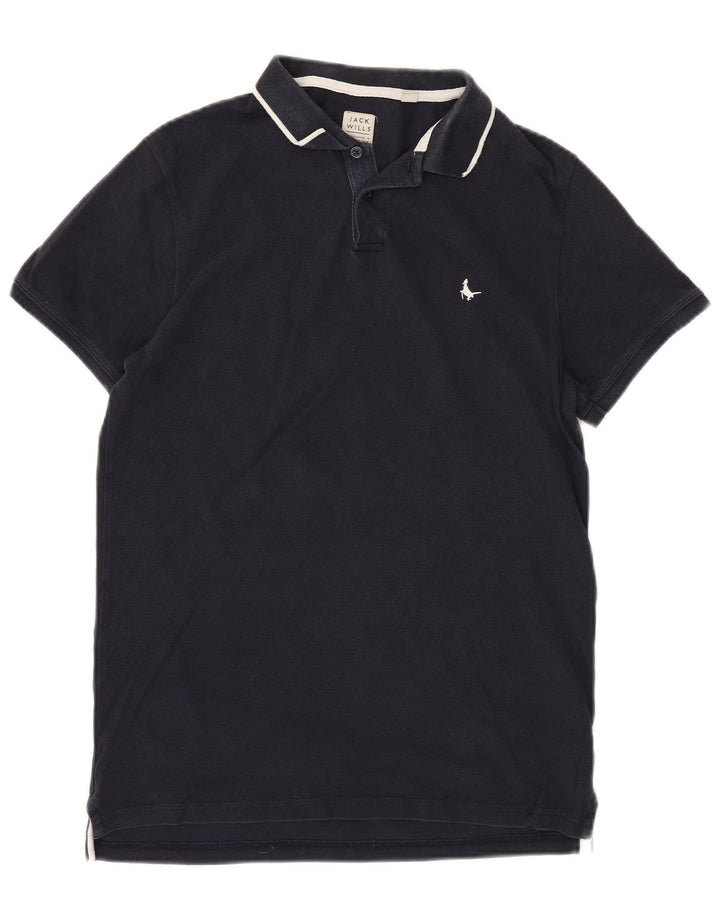 Camisa polo masculina JACK WILLS de algodão azul marinho médio