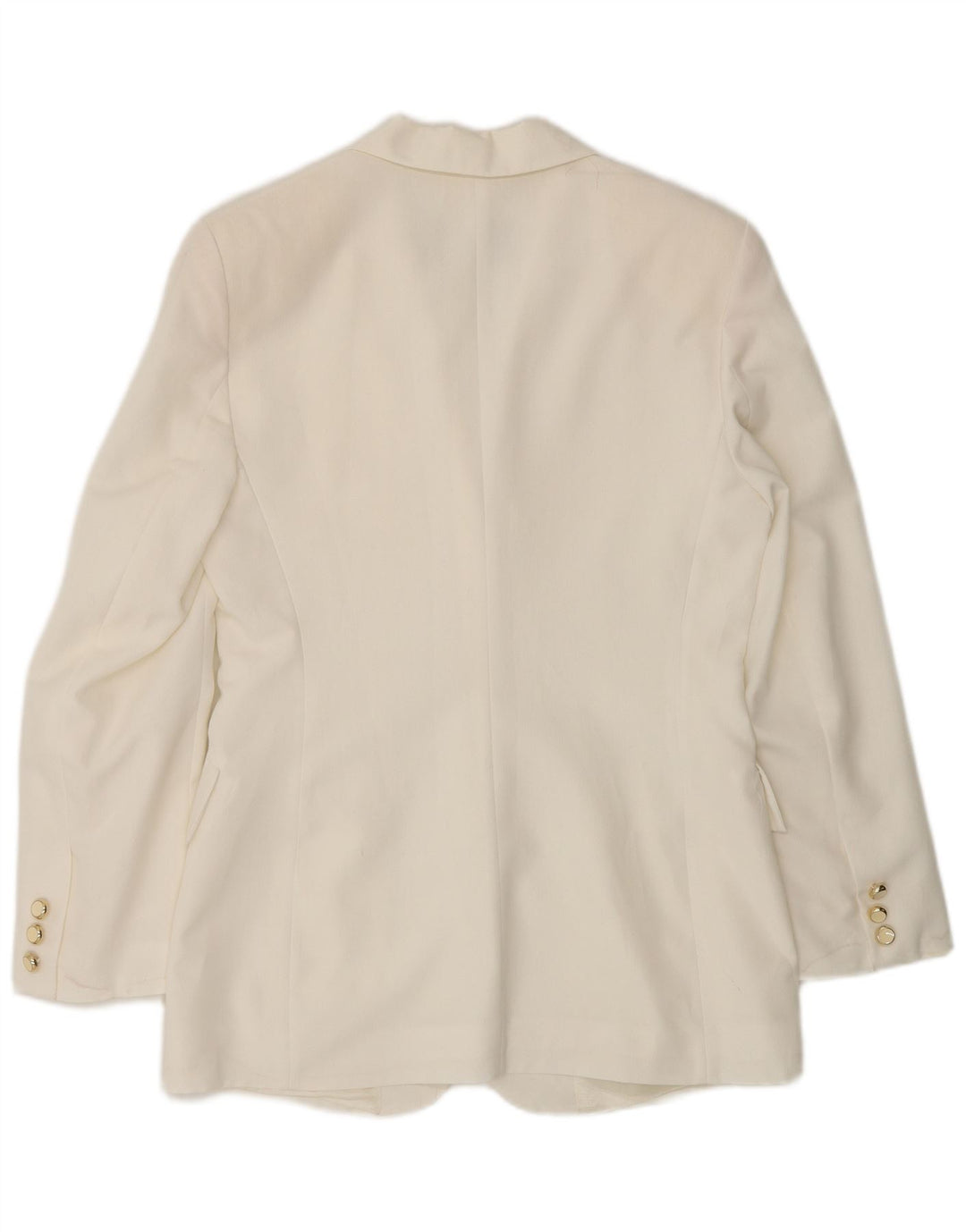 Jaqueta blazer feminina com 3 botões Wit Boy UK 10 pequena poliéster branco