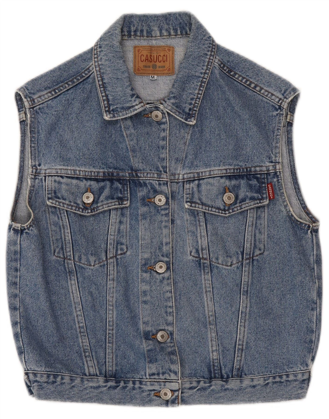 Colete jeans feminino Casucci UK 12 azul médio