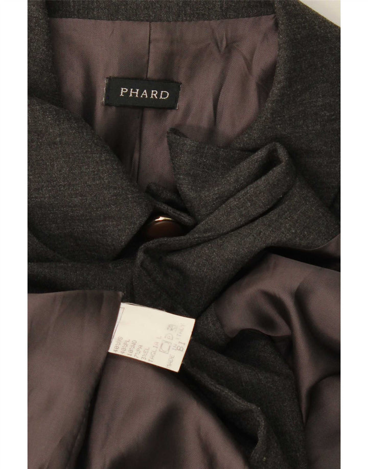 Jaqueta blazer feminina Phard com 5 botões Reino Unido 16 grande lã cinza